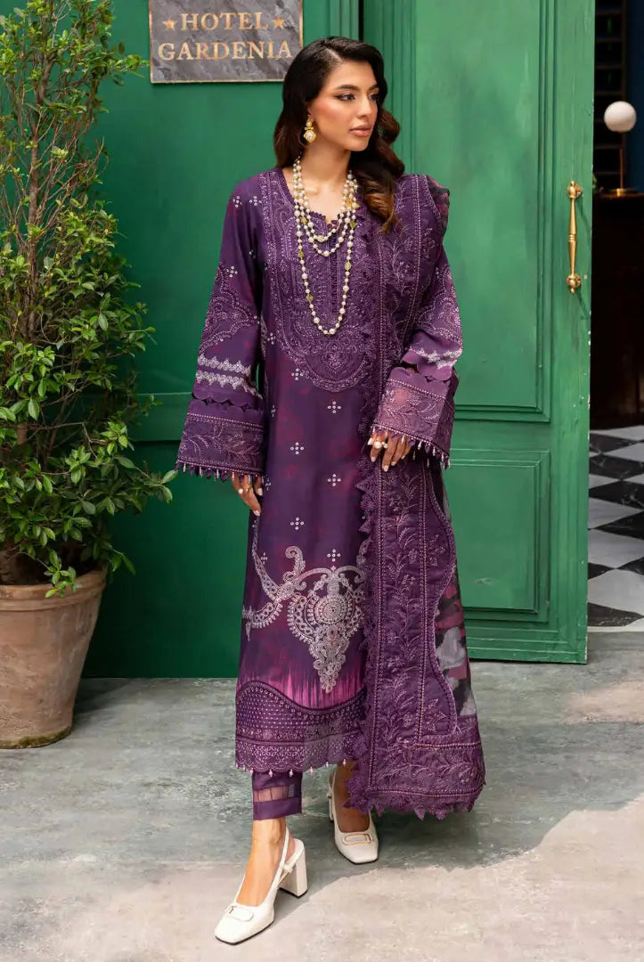 3 Piece Stitched Embroidered Suits From Gardenia By Nureh - 08