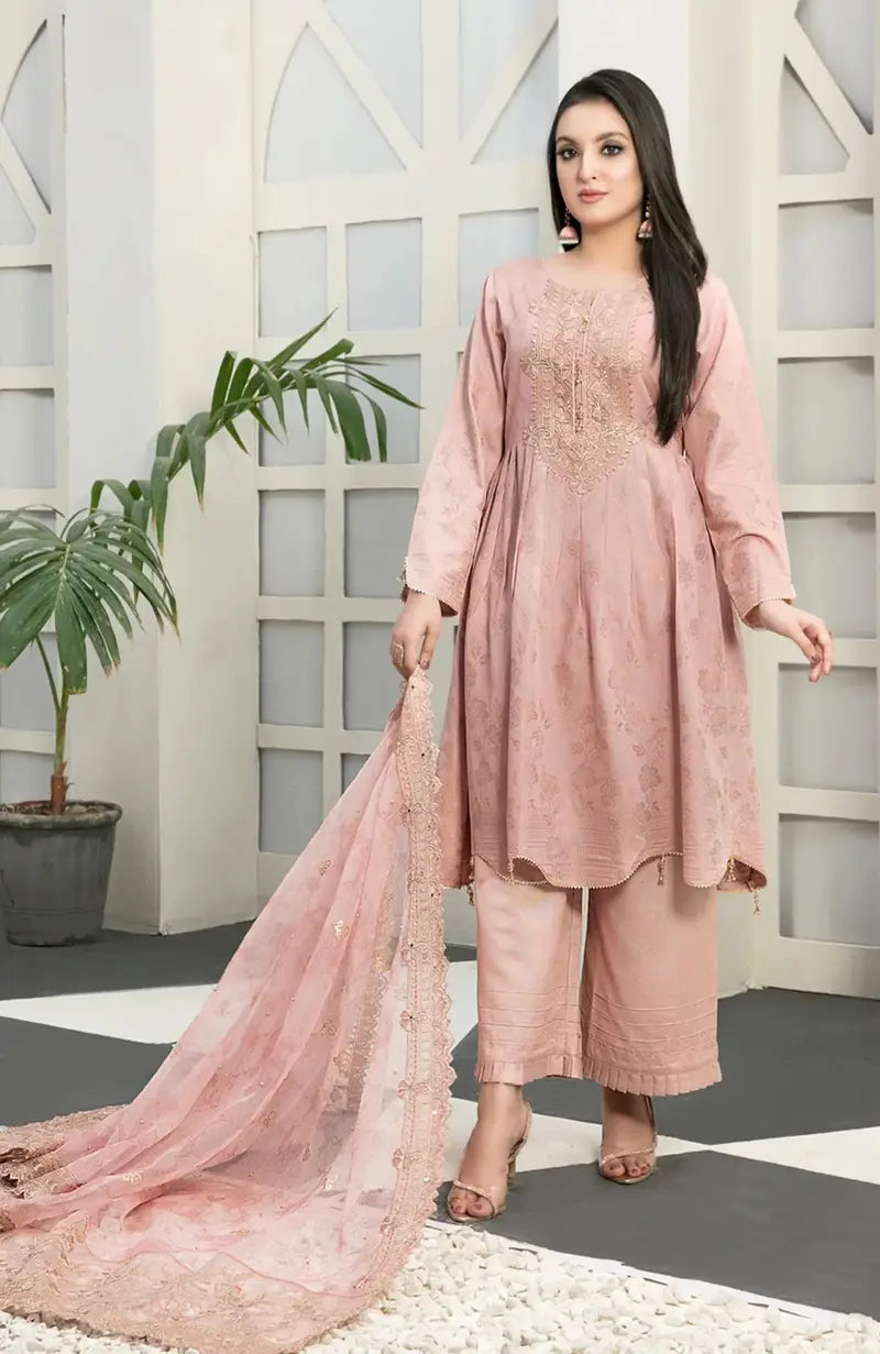 3 Piece Stitched Karandi Banarsi Suit Safiya By Tawakkal - 02