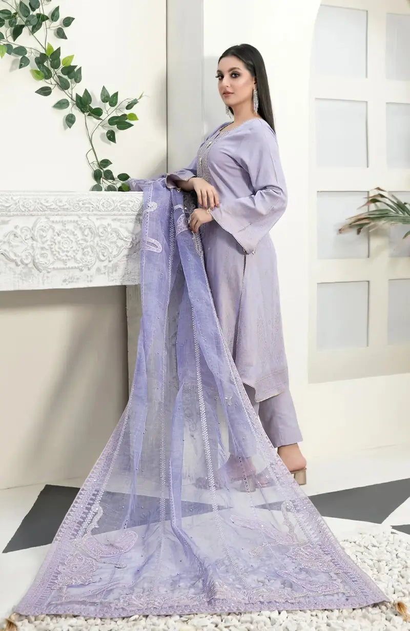 3 Piece Stitched Karandi Banarsi Suit Safiya By Tawakkal - 09