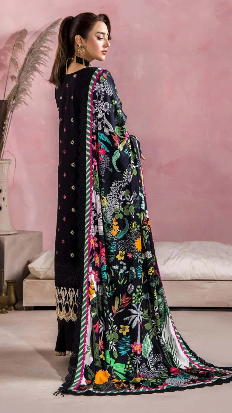 3 Piece Stitched Luxury Winter Embroidered Collection Vol.2 By Eshaisha - 08