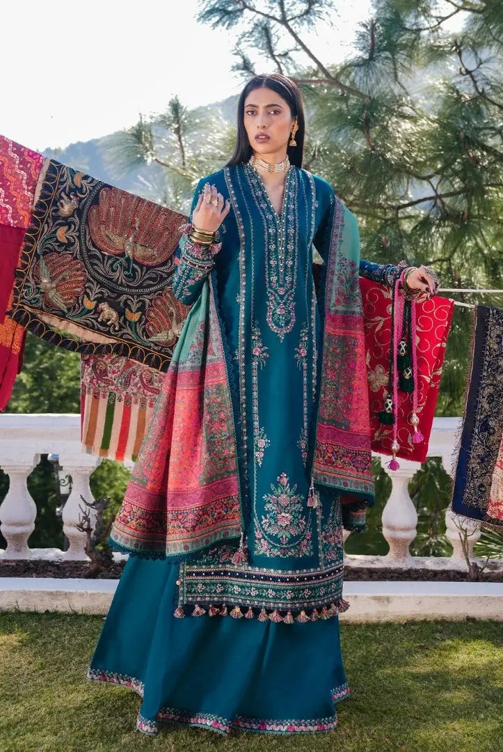 3 Piece Stitched Luxury Winter Shawl Suits Collection'24 By Hussain Rehar - JAMIL