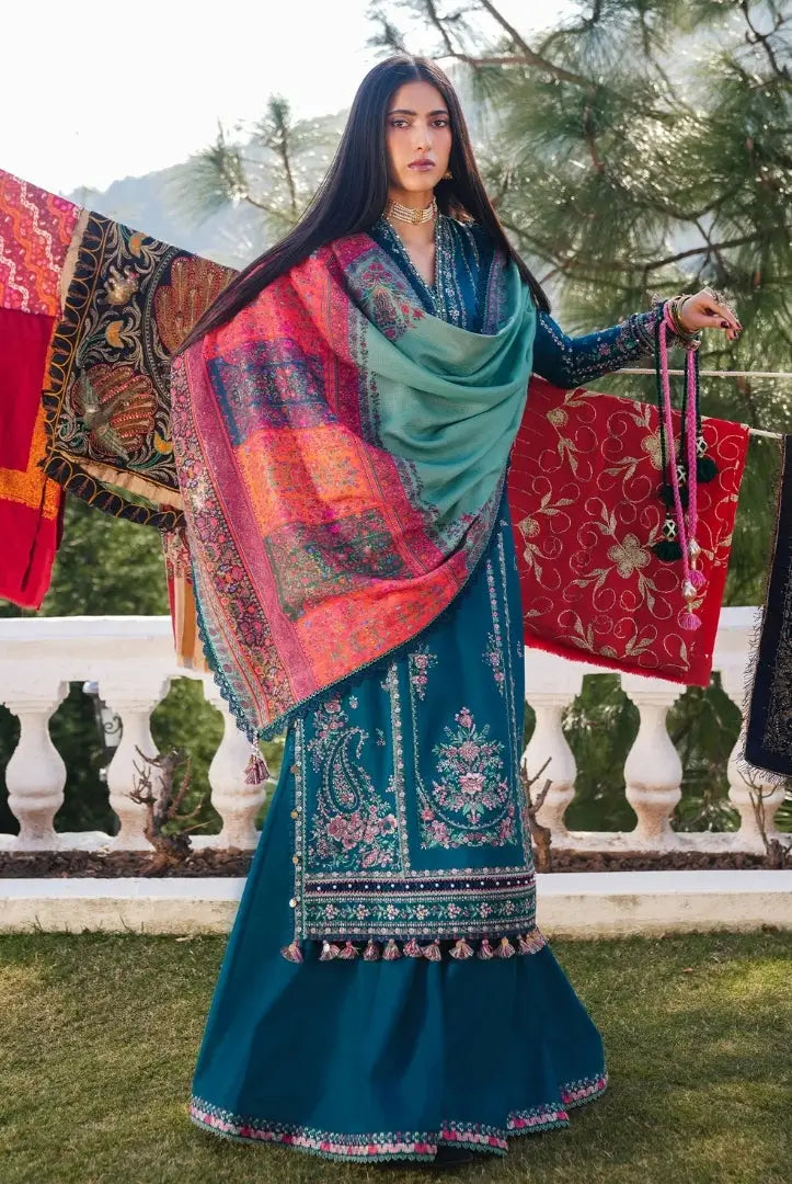3 Piece Stitched Luxury Winter Shawl Suits Collection'24 By Hussain Rehar - JAMIL
