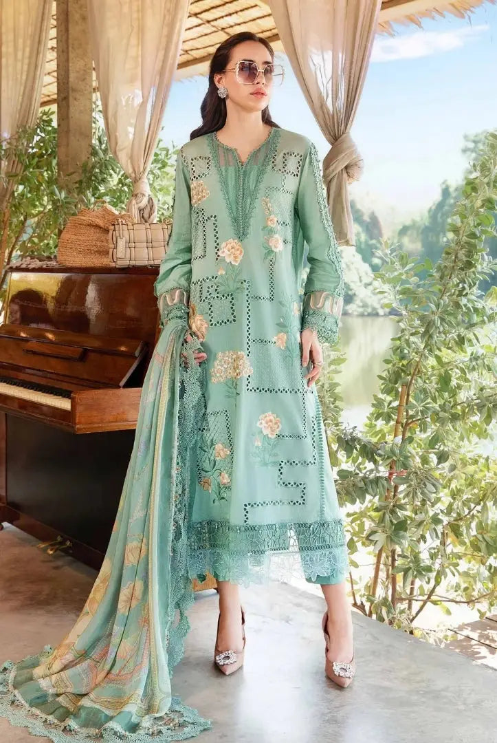 3 Piece Stitched Printed Lawn Suit From Maria.B M.Prints Spring Summer'25 Collection - 21