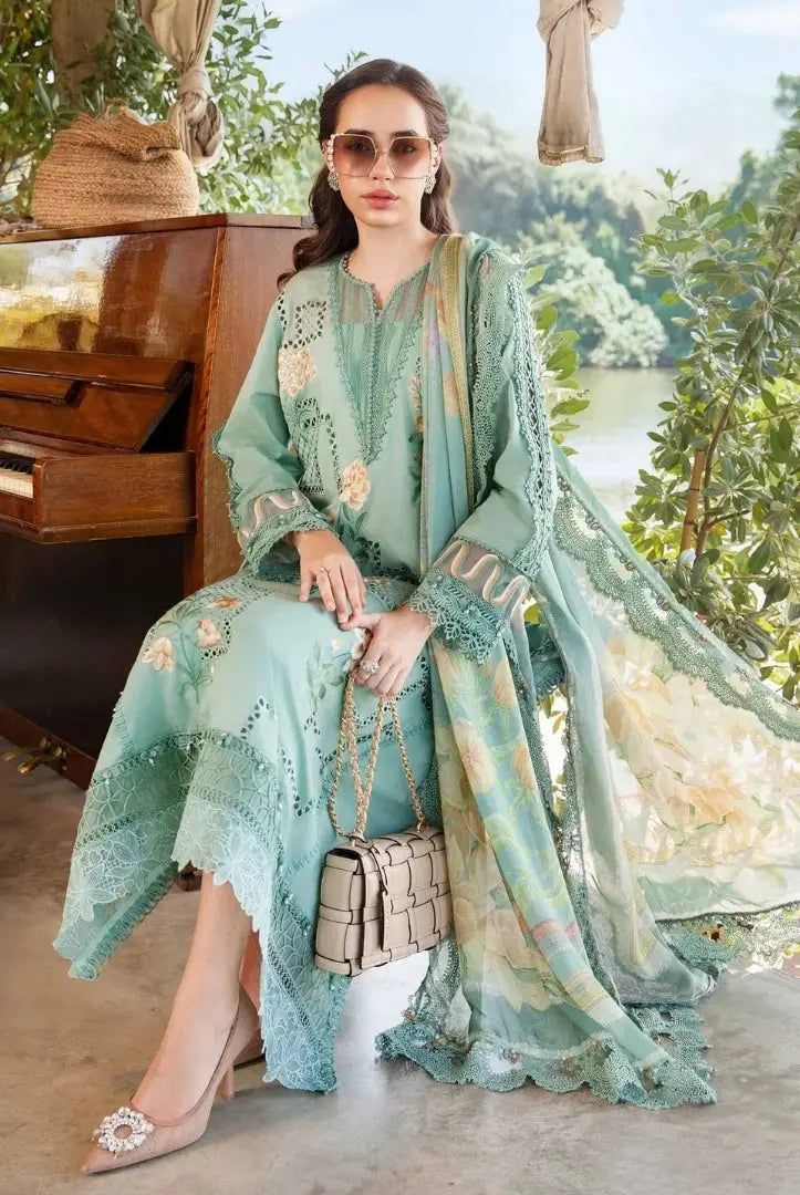 3 Piece Stitched Printed Lawn Suit From Maria.B M.Prints Spring Summer'25 Collection - 21