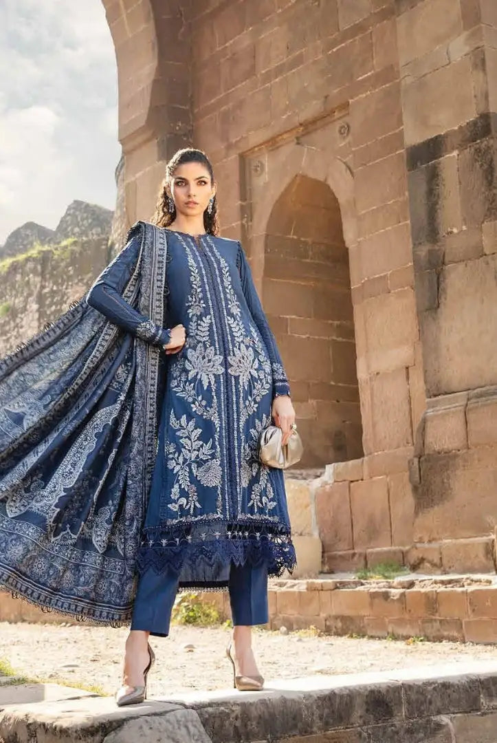 3 Piece Stitched Printed Linen Suit From Maria.B M.Prints Winter Edition'24 - 05