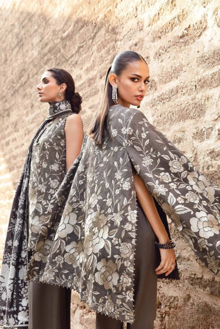 3 Piece Stitched Printed Linen Suit From Maria.B M.Prints Winter Edition'24 - 13