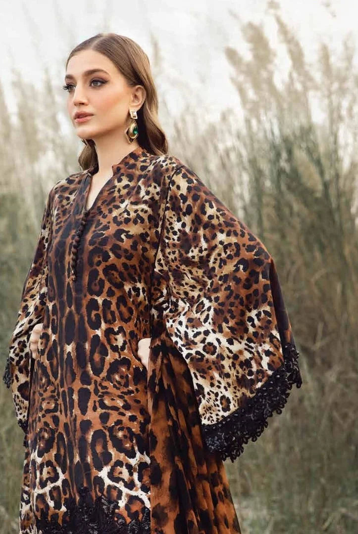 3 Piece Stitched Printed Linen Suit From Maria.B M.Prints Winter Edition'24 - 19