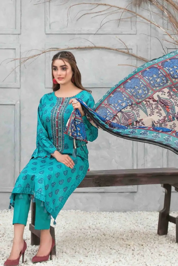 3Piece Stitched Suit By Tawakkal Devina - 07