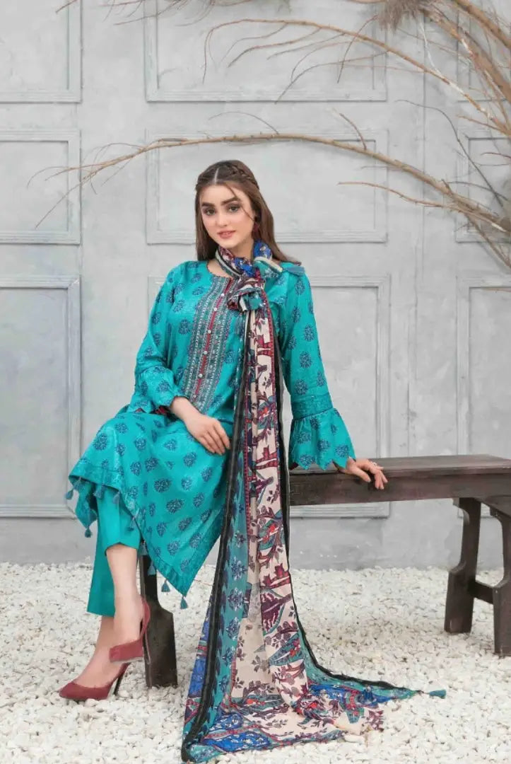 3Piece Stitched Suit By Tawakkal Devina - 07