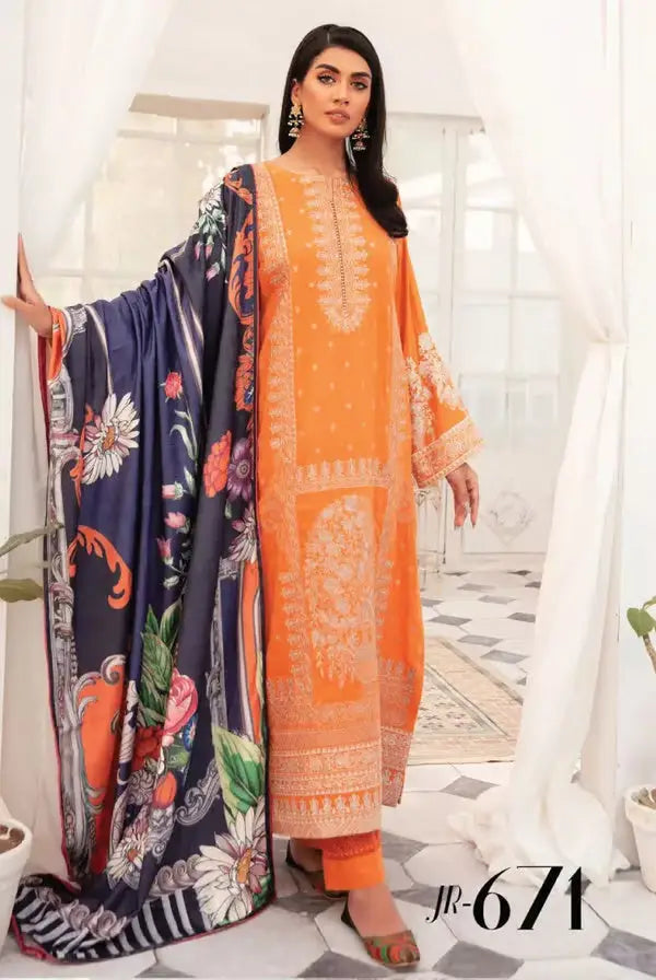 3 Piece Stitched Suits By Johra Wafa - 03