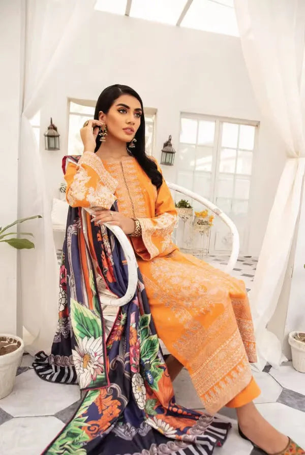 3 Piece Stitched Suits By Johra Wafa - 03