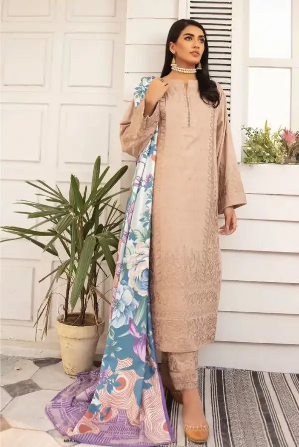 3 Piece Stitched Suits By Johra Wafa - 05