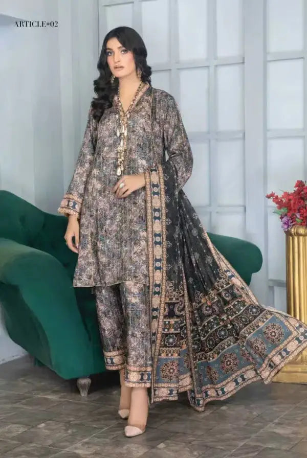 3 Piece Stitched Suits By Sakina Anarkali - 07