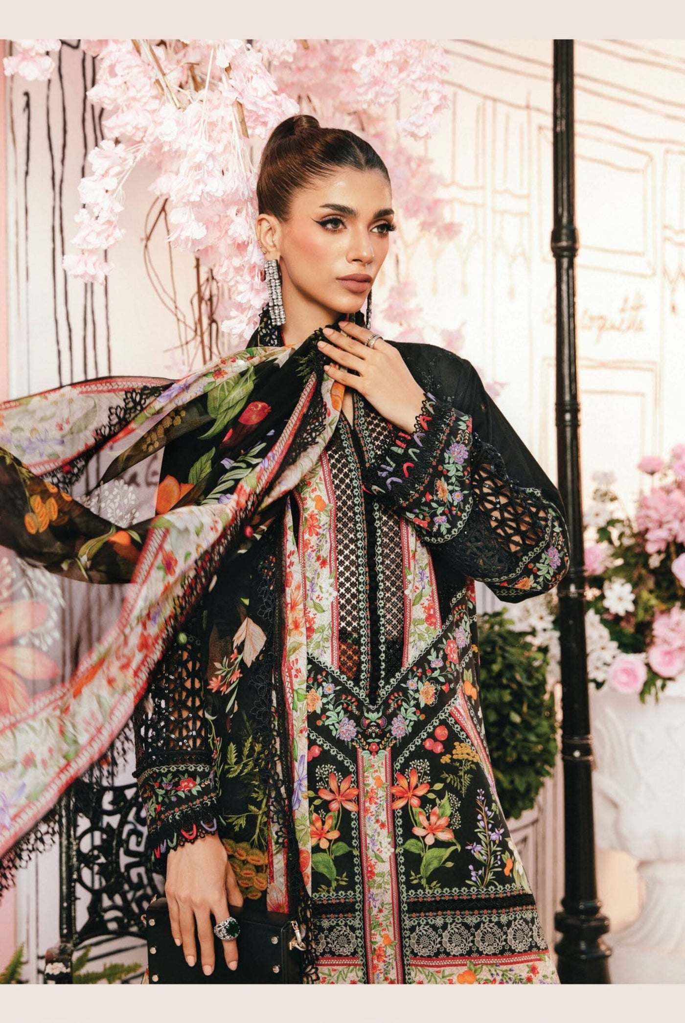 3 Piece Stitched Embroidered Lawn Suit From Maria.B By M.Prints Eid Edit Collection'25 - 03