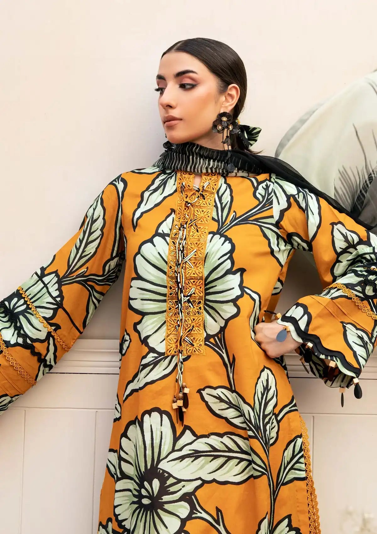 3 Piece Stitched Embroidered Lawn Suit From Maria.B By M.Basics Eid Collection'25-13