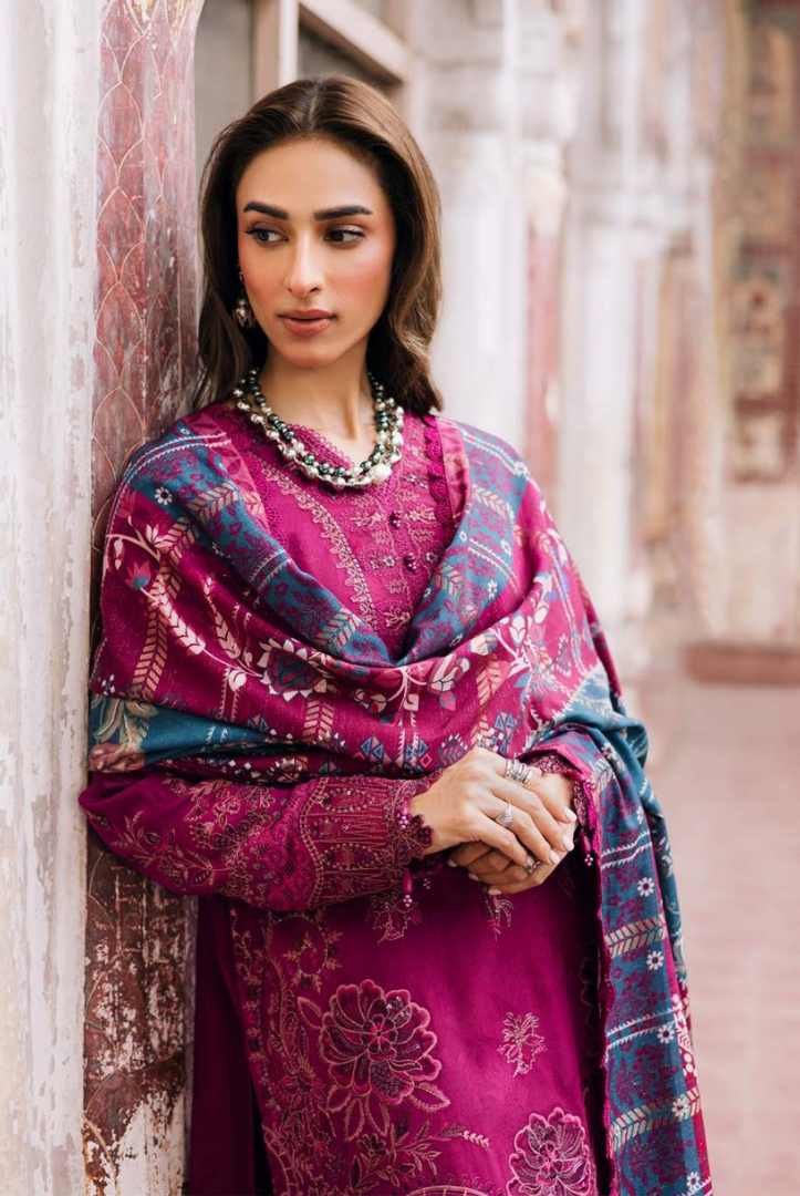 3 Piece Stitched Maya by Nureh Embroidered Self Linen Jacquard NU25MYA - NW-100