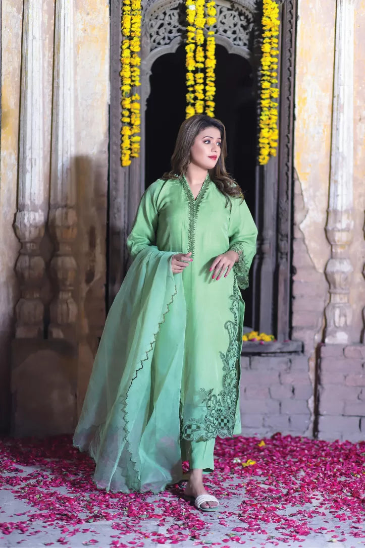 Zainab Sultan 3Piece Stitched Suit - HEER