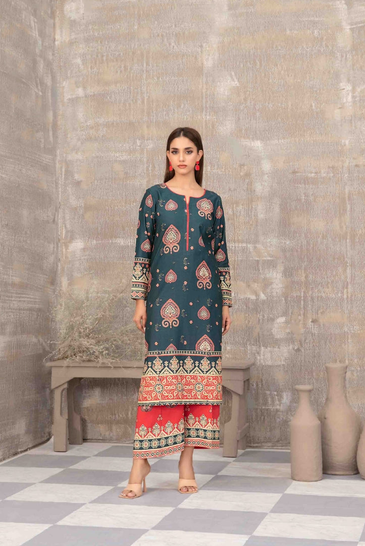2 Piece Stitched Staple Sigital Print Saliha by Tawakkal Vol-1 - 10