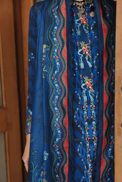 3 Piece Stitched Qalamkar Qprint'25 QW# 02 (B) SILAS