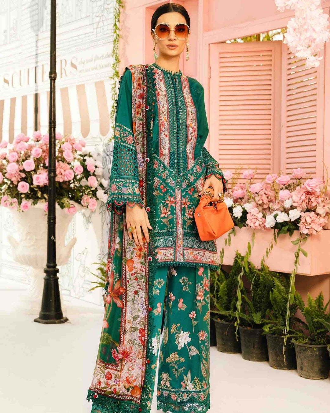 3 Piece Stitched Embroidered Lawn Suit From Maria.B By M.Prints Eid Edit Collection'25 - 04