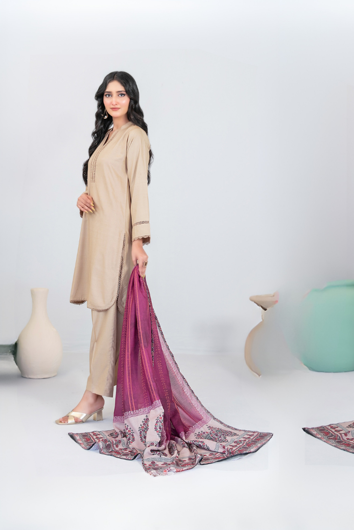 3 Piece Stitched FANCY SHAWL DIGITAL PRINT Asmera Collection'25 By Tawakkal D-5736