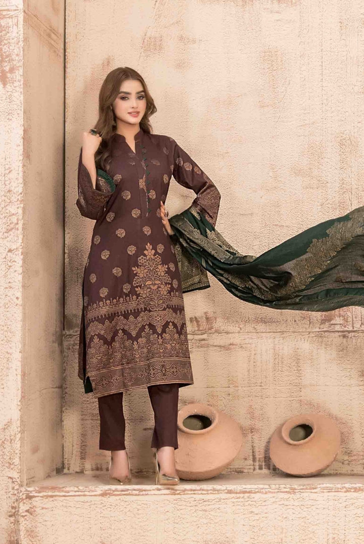 Dardina By Tawakkal 3 Piece Stitched Broshia Banarsi Lawn Suit - 04