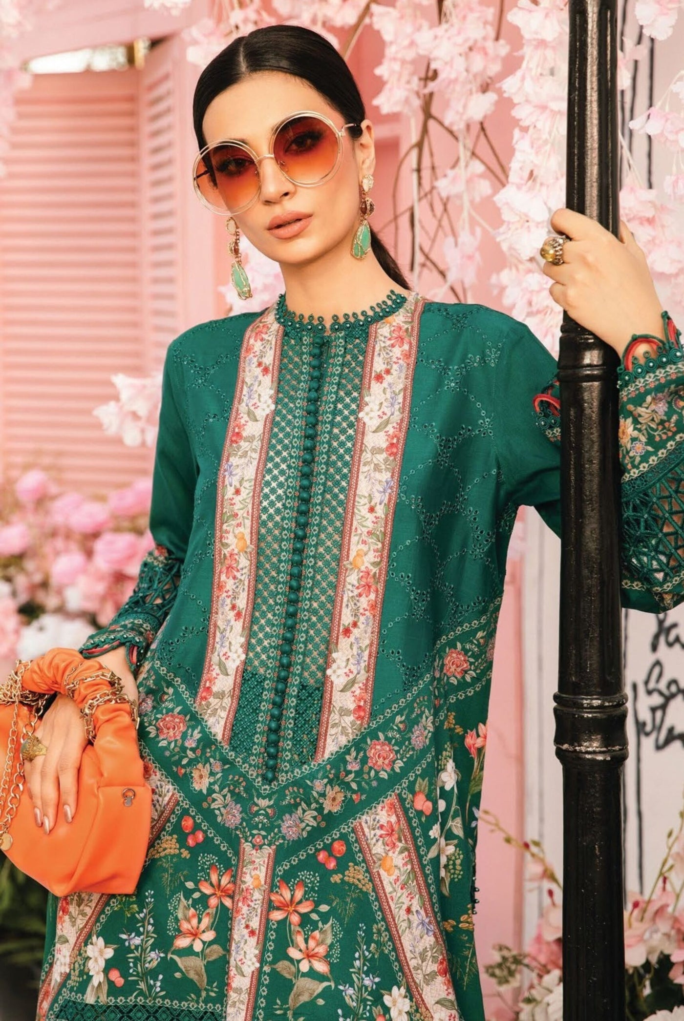 3 Piece Stitched Embroidered Lawn Suit From Maria.B By M.Prints Eid Edit Collection'25 - 04
