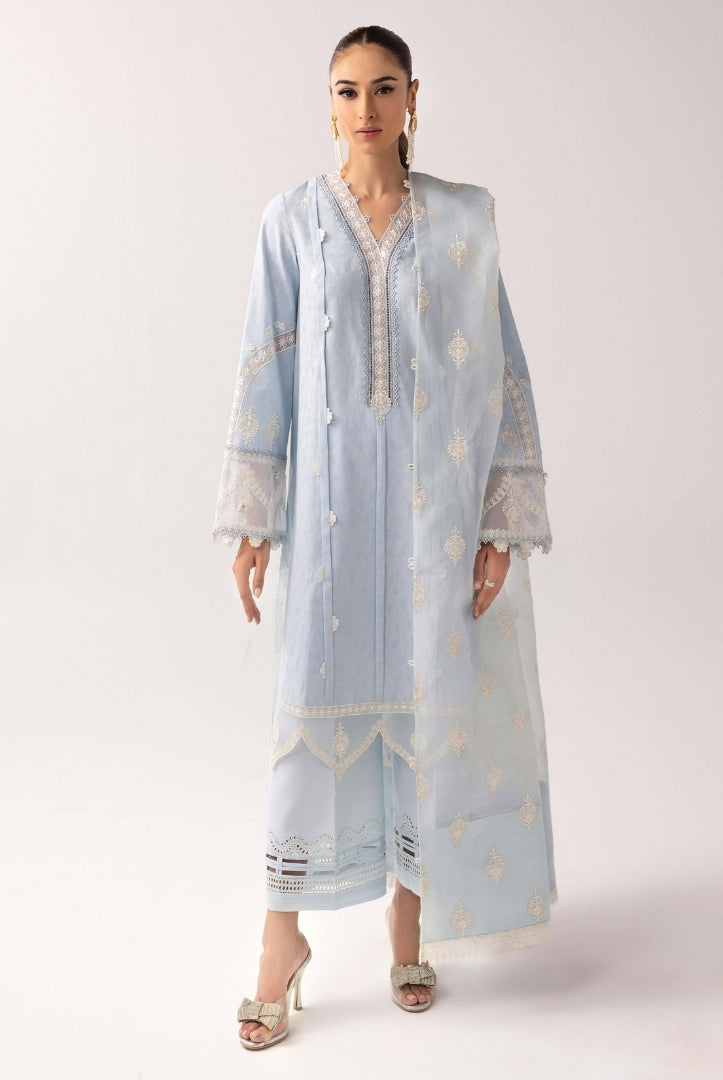 3 Piece Stitched Luxury Suits From Qalamkar Basic Pret'25 Collection - WARDAH