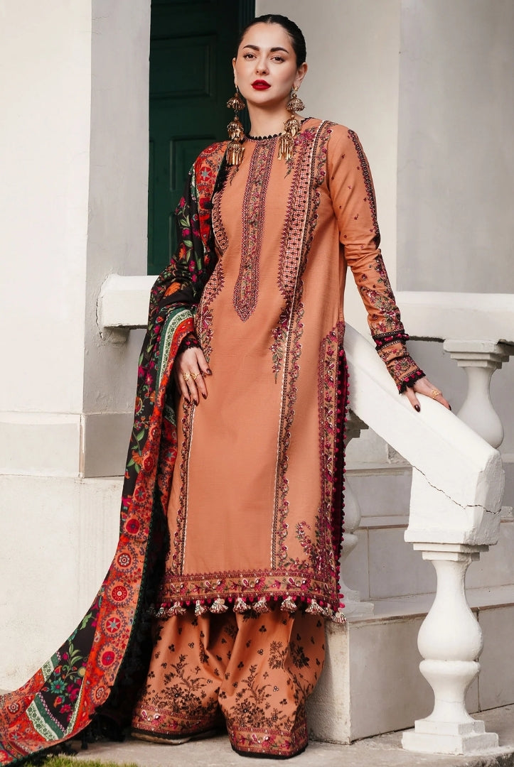 3 Piece Stitched Luxury Winter Shawl Suits Collection'24 By Hussain Rehar - SAHIRA