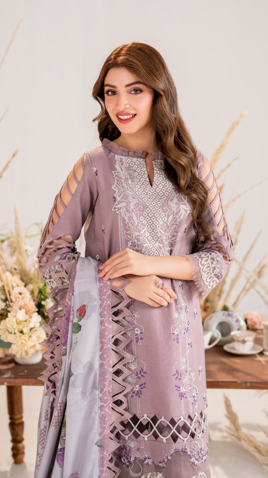 3 Piece Stitched Embroidered Digital Printed Suit | Winter Meraki'24 Vol'1 By Asifa & Nabeel - Sombre