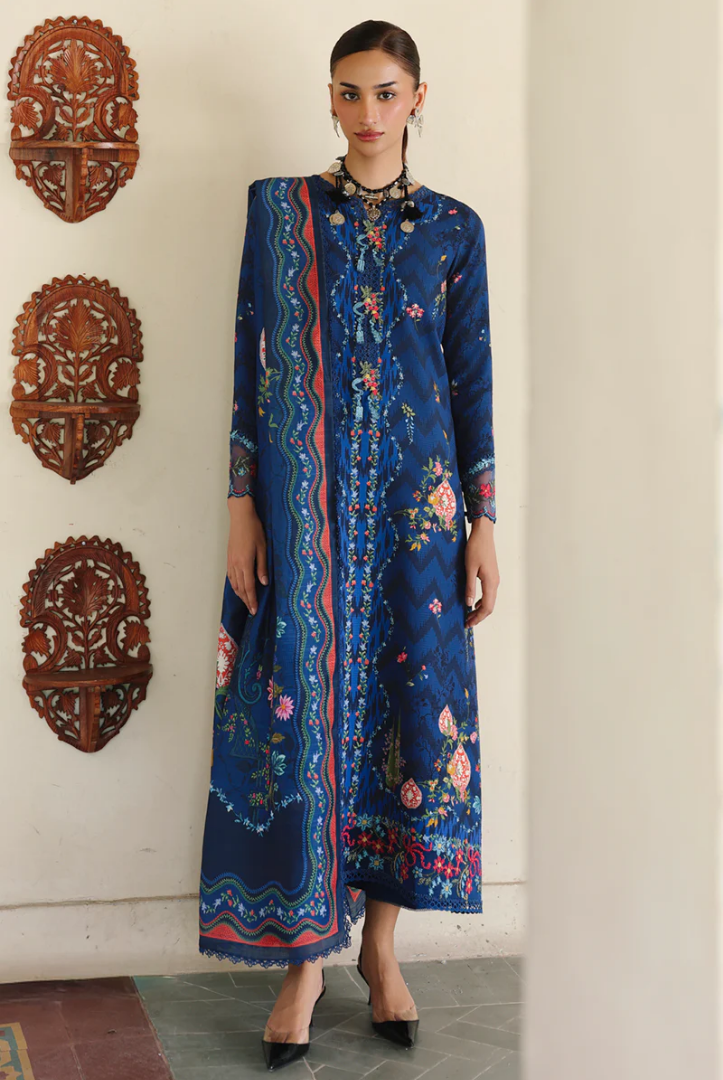 3 Piece Stitched Qalamkar Qprint'25 QW# 02 (B) SILAS