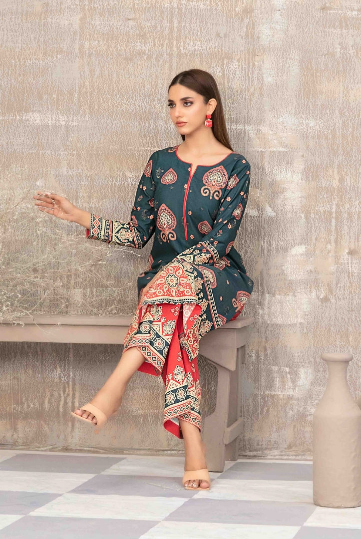 2 Piece Stitched Staple Sigital Print Saliha by Tawakkal Vol-1 - 10