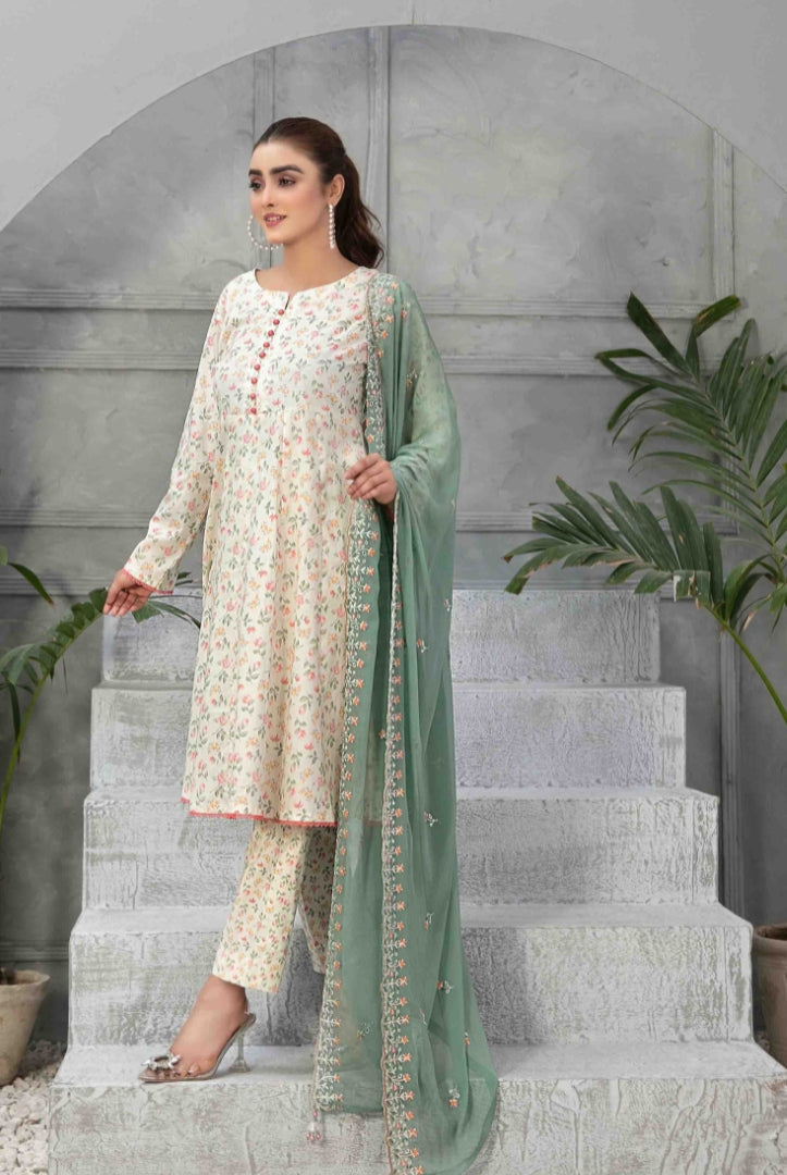3Piece Stitched Suit By Tawakkal Zaira - 04