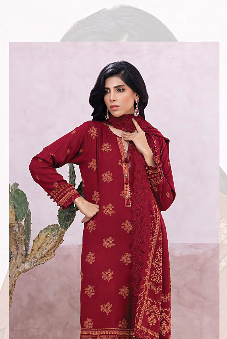 3 Piece Stitched Winter Essentials By LSM Lakhany Embroidered Cashmi Wool LG-SG-0019-C