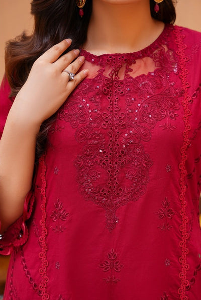 Qaus-e-Qaza 3 Piece Stitched Luxury Eid Lawn'24 Suit - AFSANA