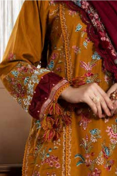 3 Piece Stitched Luxury Embroidered Winter Collection By Eshaisha - 04