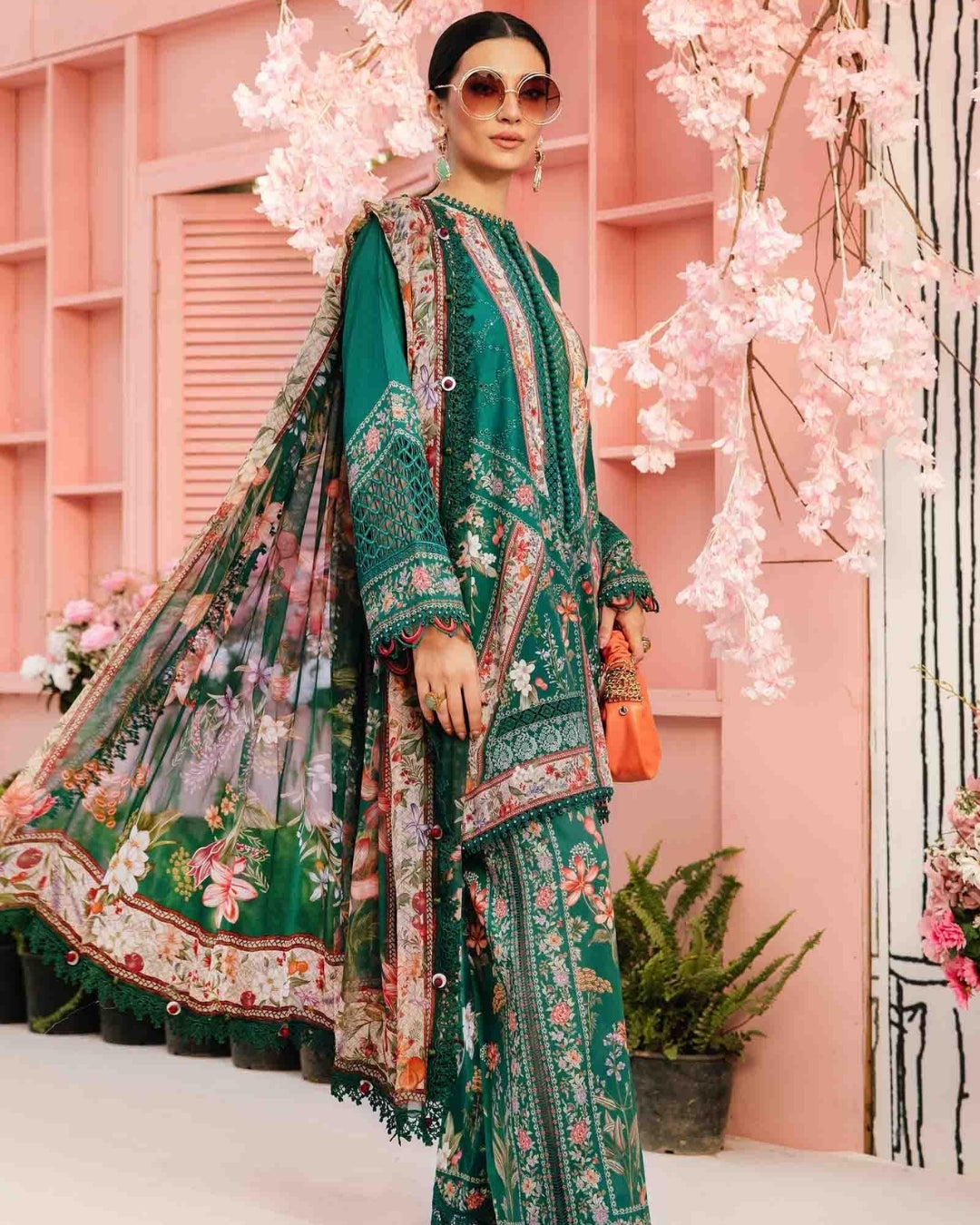 3 Piece Stitched Embroidered Lawn Suit From Maria.B By M.Prints Eid Edit Collection'25 - 04
