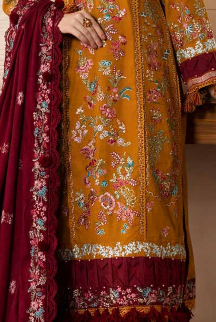 3 Piece Stitched Luxury Embroidered Winter Collection By Eshaisha - 04