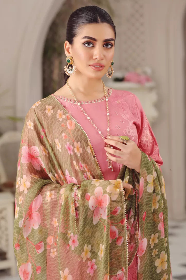 3 Piece Stitched Embroidered Lawn Suit By LSM Gold Lakhany - AN-00789