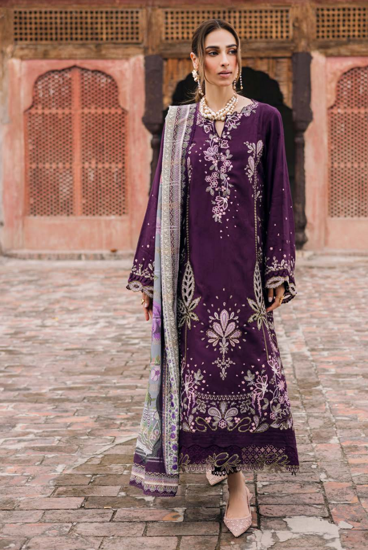 3 Piece Stitched Maya by Nureh Embroidered Self Linen Jacquard NU25MYA - NW-104