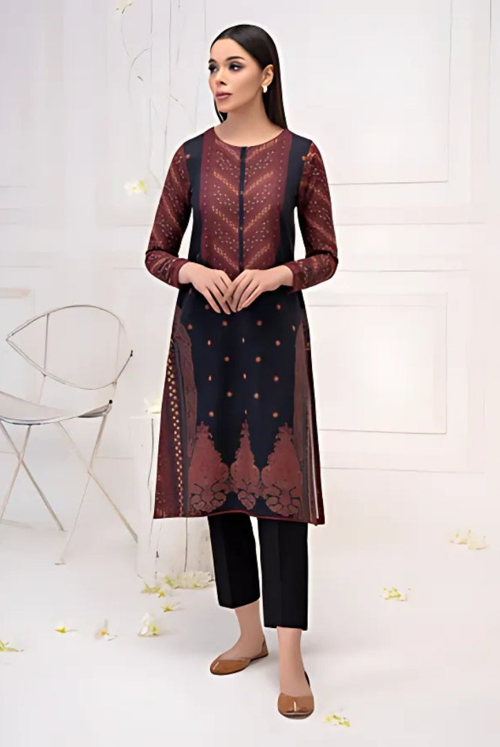 2 Pc Stitched Printed Khaddar Suit By Limelight Winter Collection - 42