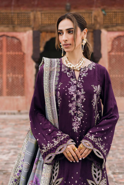 3 Piece Stitched Maya by Nureh Embroidered Self Linen Jacquard NU25MYA - NW-104