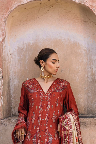 3 Piece Stitched Maya by Nureh Embroidered Self Linen Jacquard NU25MYA - NW-105