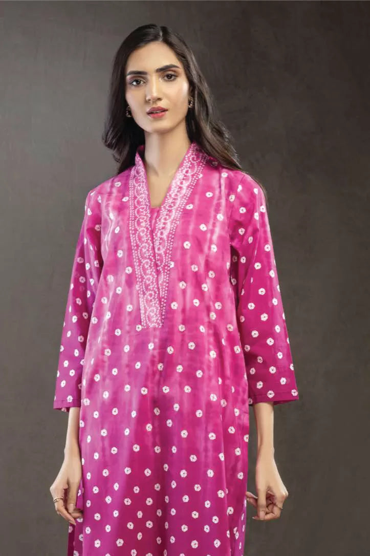 1 Piece Stitched Shirt By Limelight - WHITE & PINK