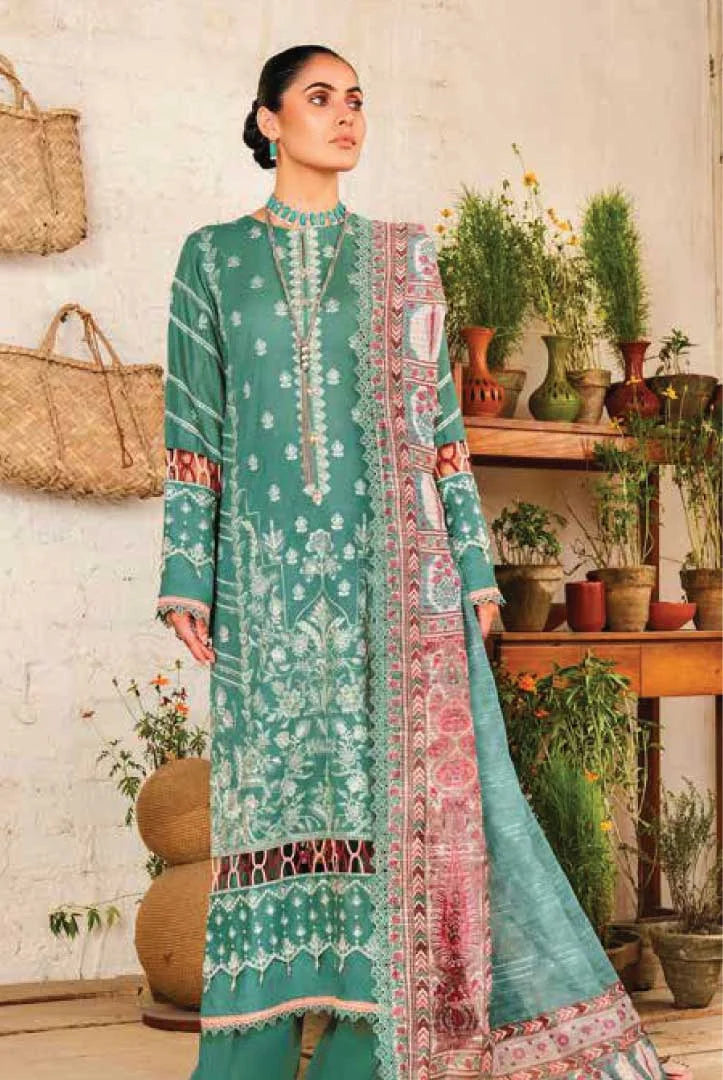 Meeral 3 Piece Luxury Lawn Collection Suit - 06