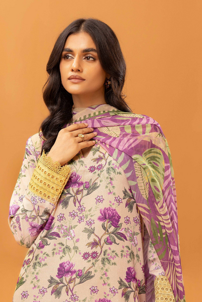 3 Piece Stitched Embroidered Digital Printed Suits From Florant By Johra - 05