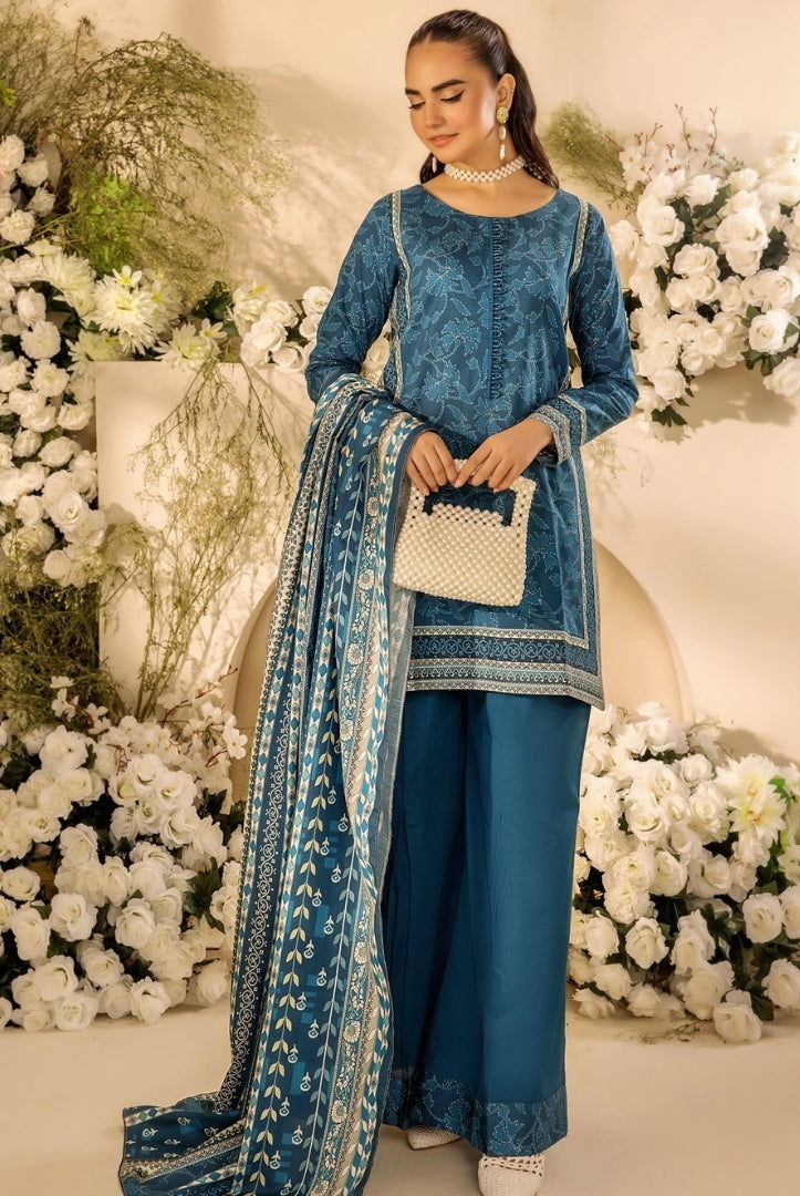 3 Piece Stitched Digital Printed Doria Cambric Suits From Safwa By Koka - 05