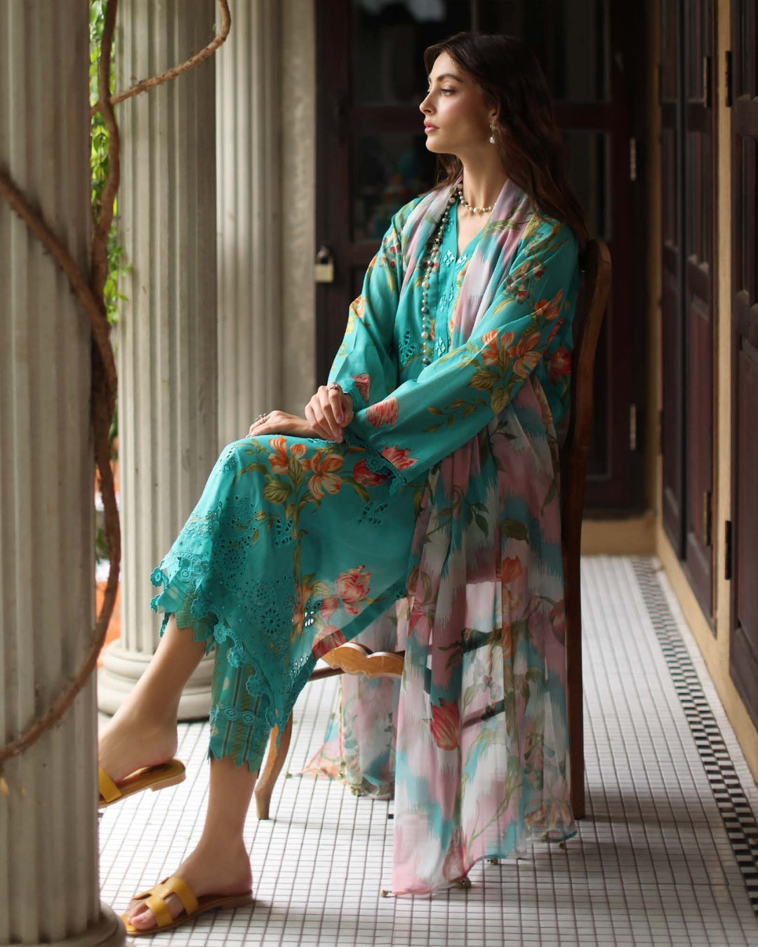 3 Piece Stitched Embroidered Chikankari Lawn Suits from Aafreen By Riaz Arts - 04