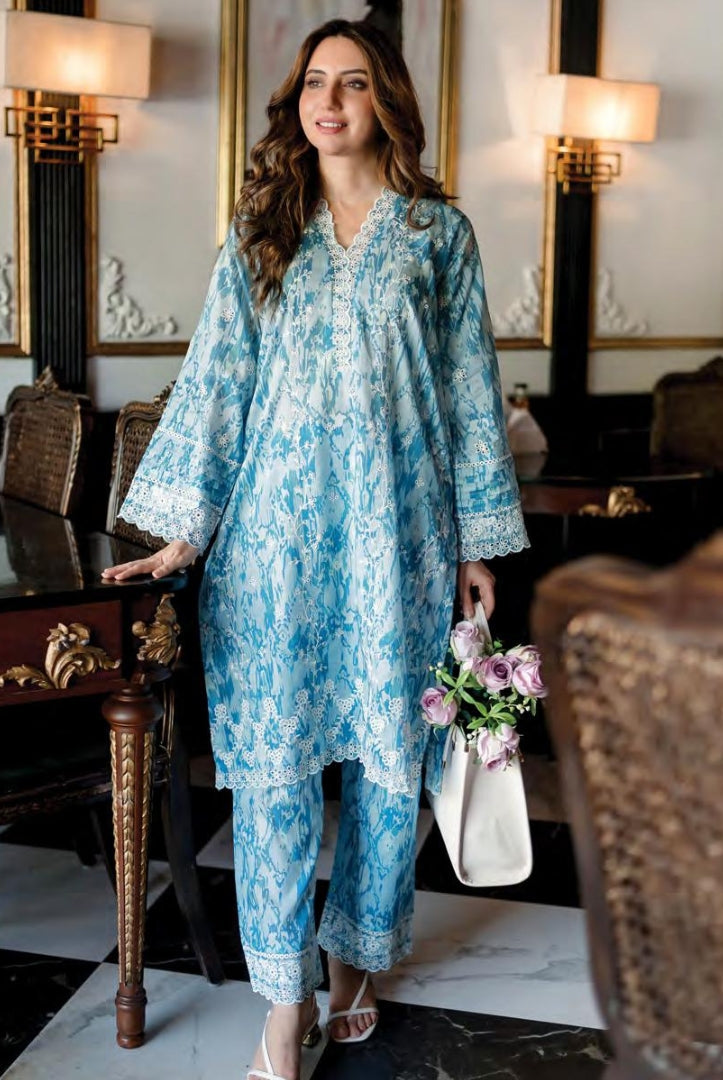 02 Piece Stitched Cambric Embroidered Suit By Lakhany Brunch - 05
