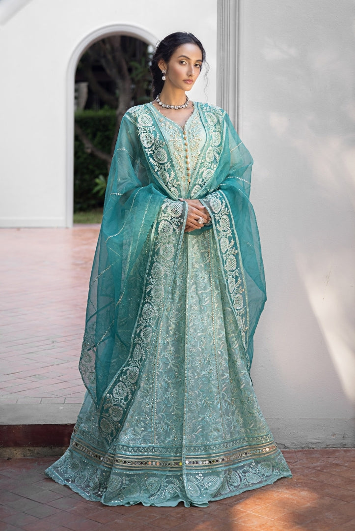 Roohi By Mushq 4 Piece Stitched Embroidered Organza Suit - MEERA